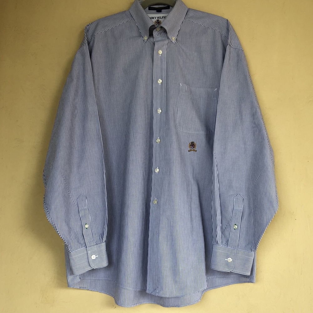 VTG Tommy Hilfiger Button Down Shirt Sz 17-36